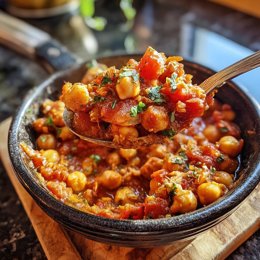 Gewürzter Kichererbsen-Tomaten-Eintopf
