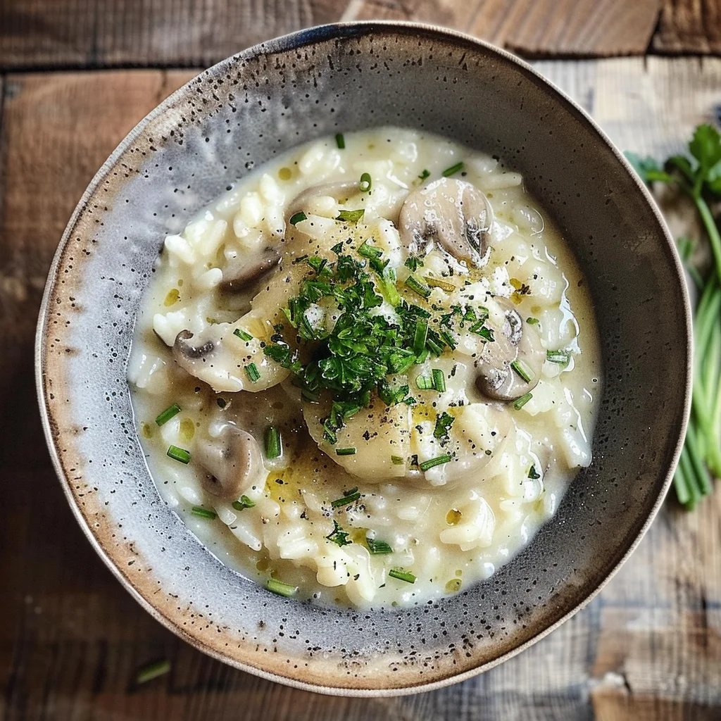 Cremiges Rosenkohl-Pilz-Risotto