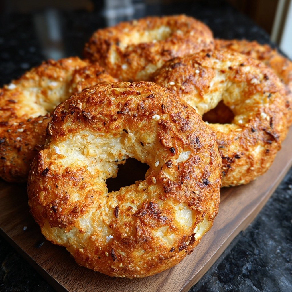 Protein Bagels mit Knoblauch Kraut Geschmack