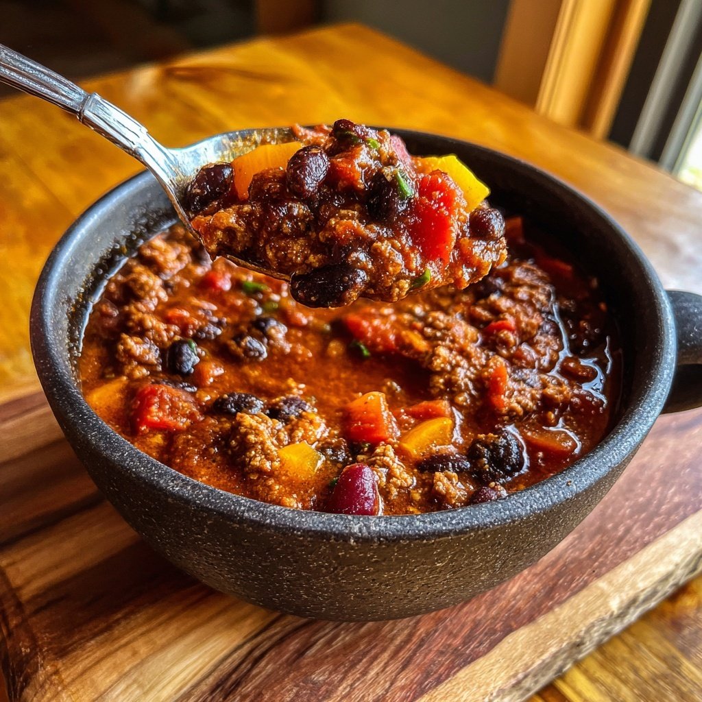 Schwarze Bohnen Truthahn Chili
