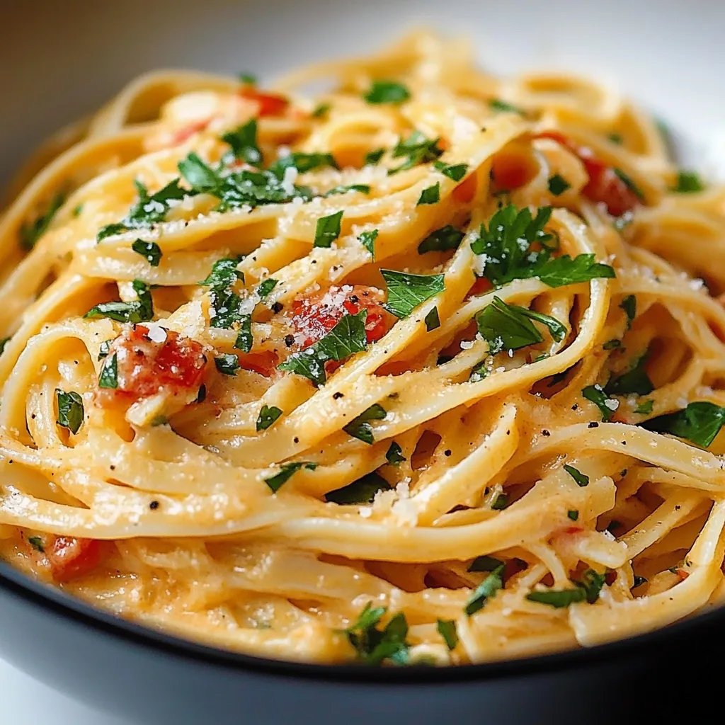 Cremige Pasta mit getrockneten Tomaten