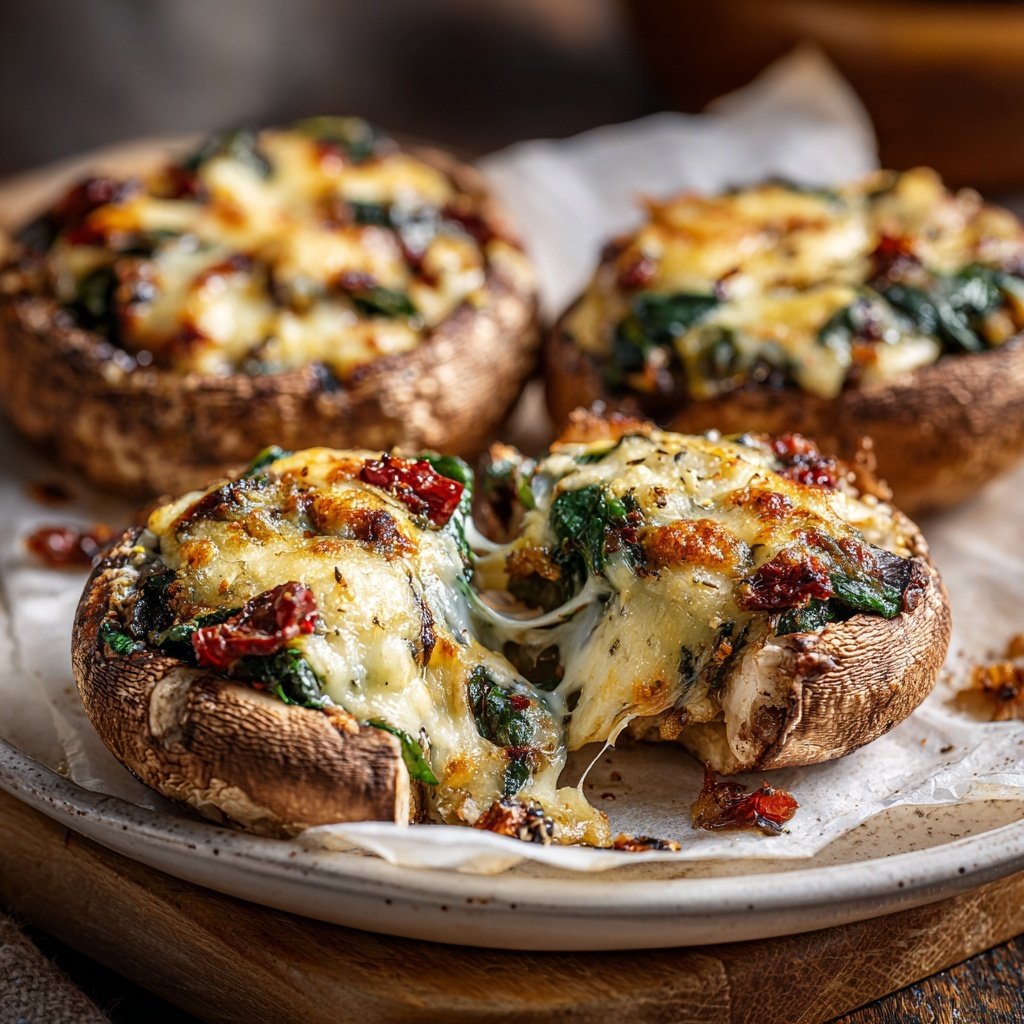 Gefüllte Portobello Pilz Burger